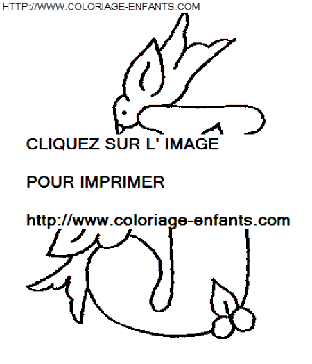 coloriage lettre oiseaux lettre j