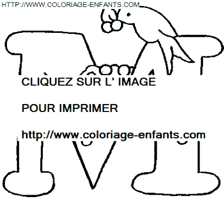 coloriage lettre oiseaux lettre m