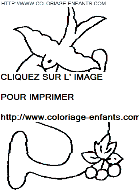 coloriage lettre oiseaux lettre s