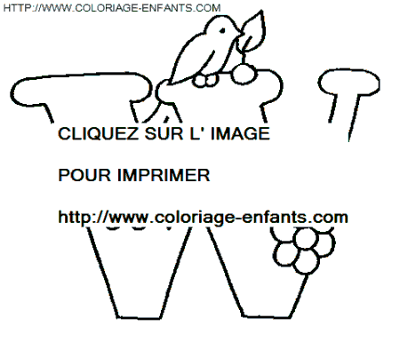 coloriage lettre oiseaux lettre w