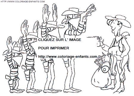 coloriage lucky luke a attrape les dalton