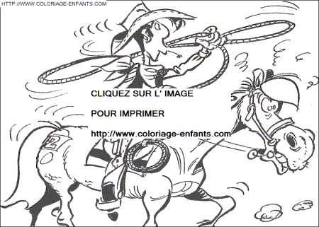 coloriage lucky luke au lasso