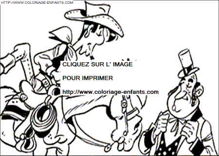 coloriage lucky luke avec le maire