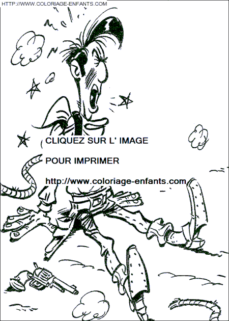 coloriage lucky luke emprisonne