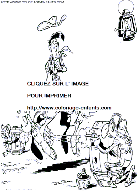 coloriage lucky luke entre deux tirs