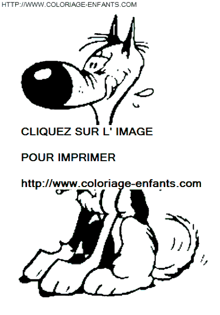 coloriage lucky luke le chien rantanplan