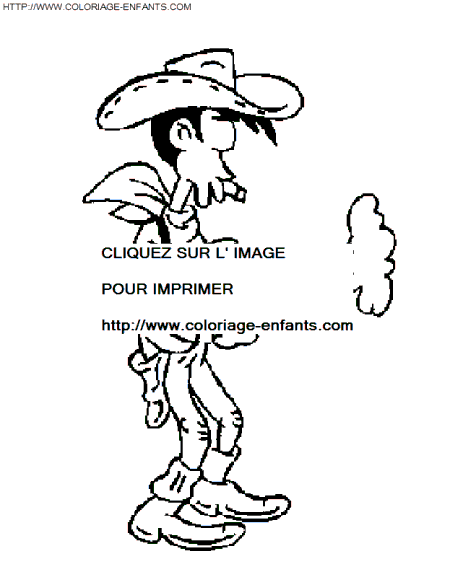 coloriage lucky luke tirant au pistolet