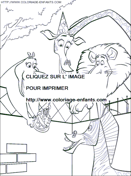 coloriage madagascar zoo new york