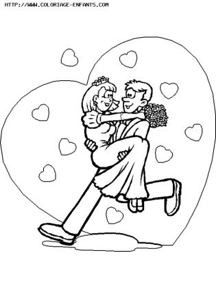 coloriage mariage