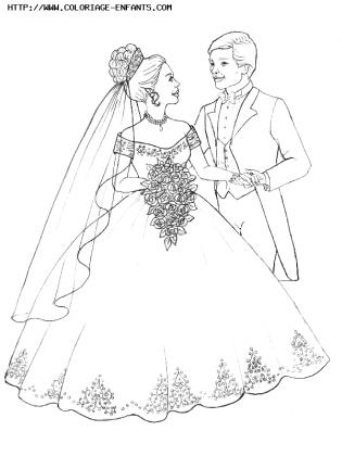 coloriage mariage