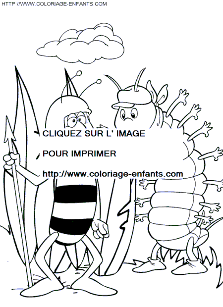 coloriage maya abeille mille pattes jerome