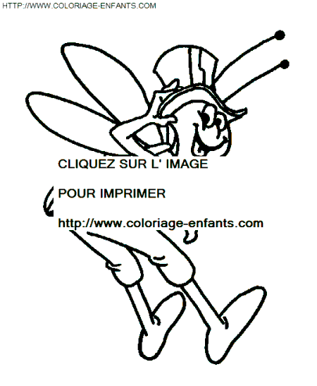 coloriage maya abeille sauterelle flip envolee