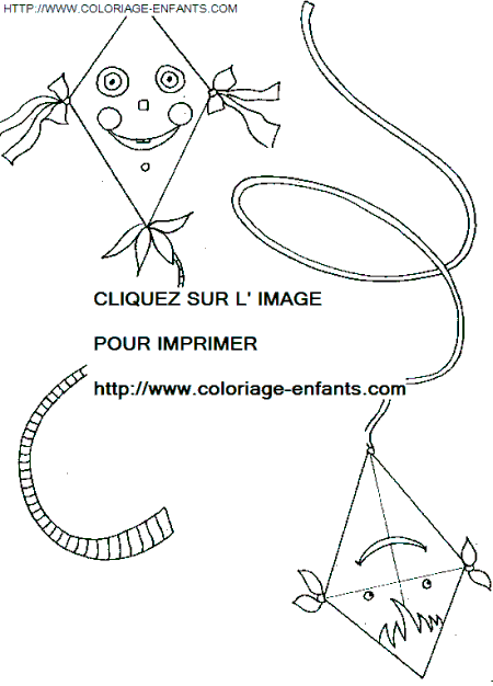 coloriage Nature Cerfs Volants