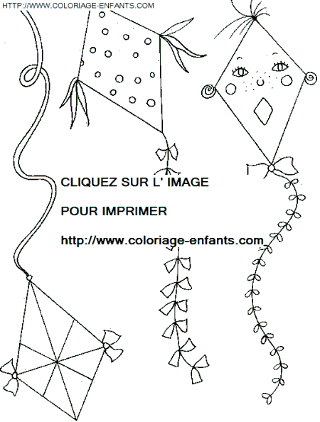 coloriage Nature Cerfs Volants