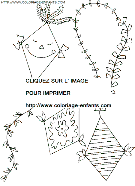 coloriage Nature Cerfs Volants