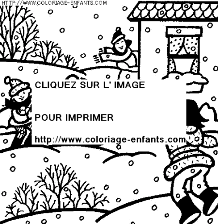 coloriage nature hiver