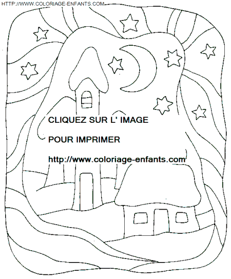 coloriage Nature Maisons