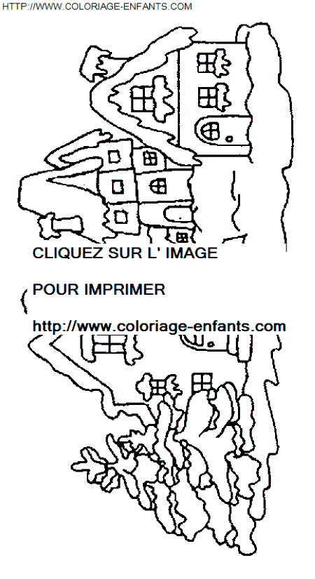 coloriage Nature Maisons