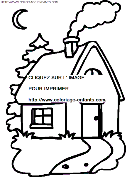 coloriage Nature Maisons