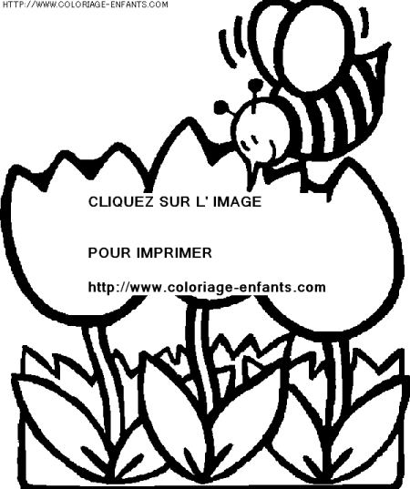 coloriage nature printemps