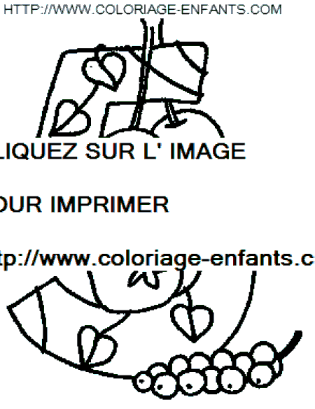 coloriage nombres fruits chiffre5