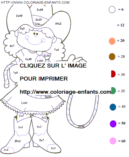 coloriage Nombres Multiplications