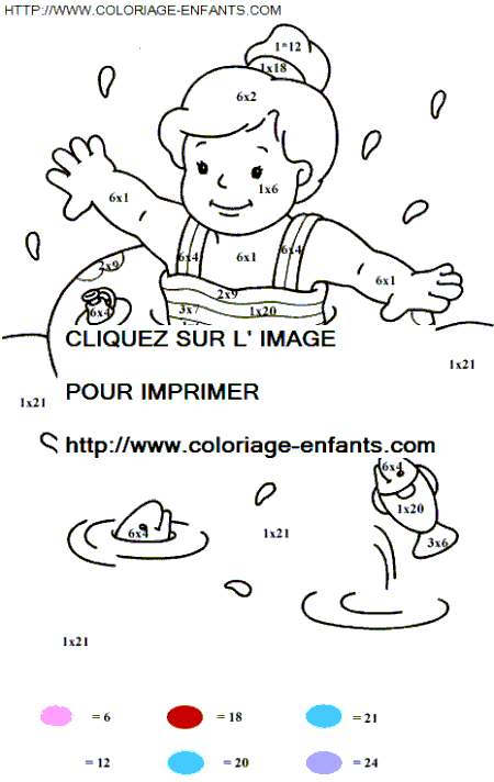 coloriage Nombres Multiplications