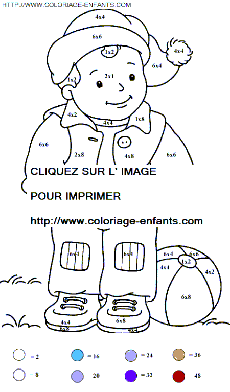 coloriage Nombres Multiplications