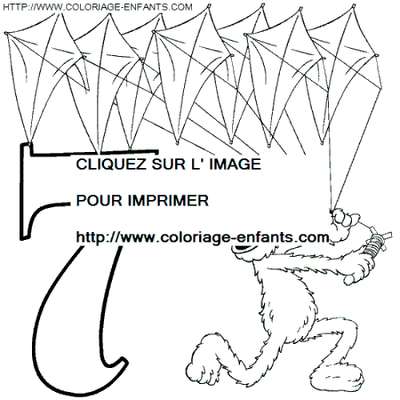 coloriage nombres rue sesame chiffre7