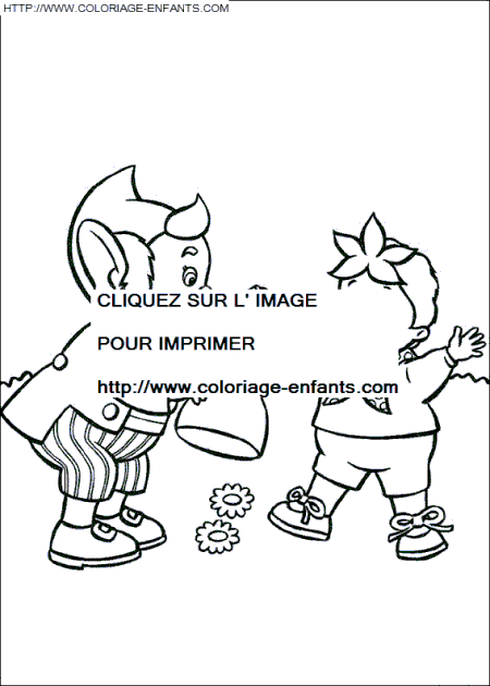 coloriage oui oui est content de retrouver son bonnet