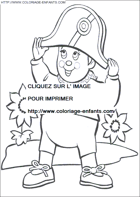 coloriage oui oui se deguise en gendarme