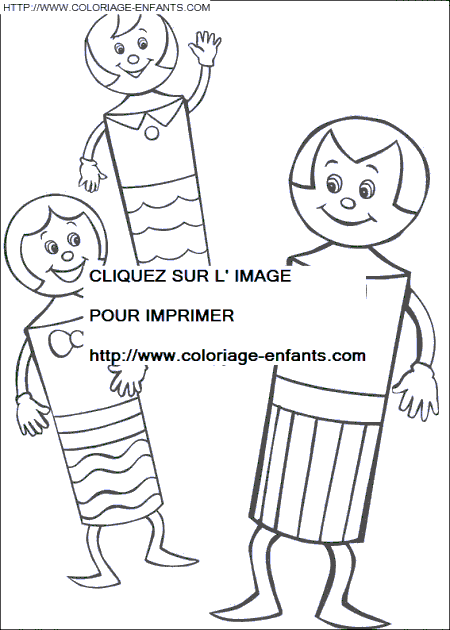 coloriage oui oui ses amis les crayons