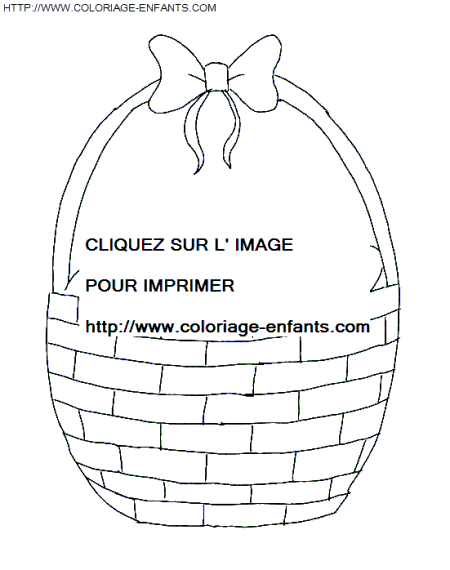 coloriage paques un panier avec des oeufs