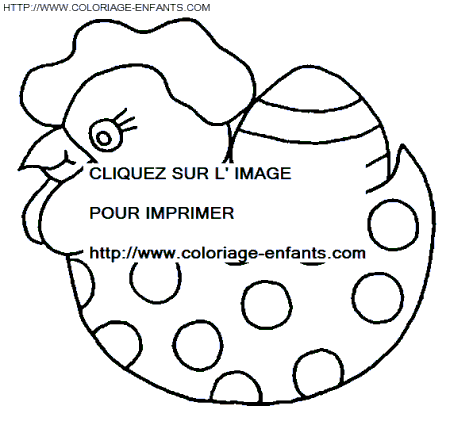 coloriage paques une poule de chocolat