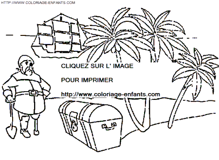 coloriage pirate decouverte de la terre