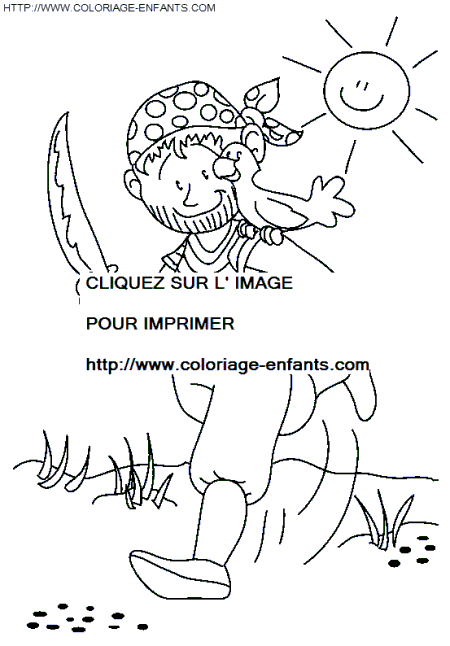 coloriage pirate mousaillon sur terre