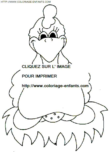 coloriage poules