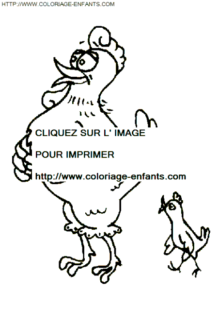 coloriage poules