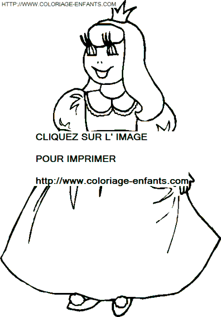 coloriage princesse petite fille