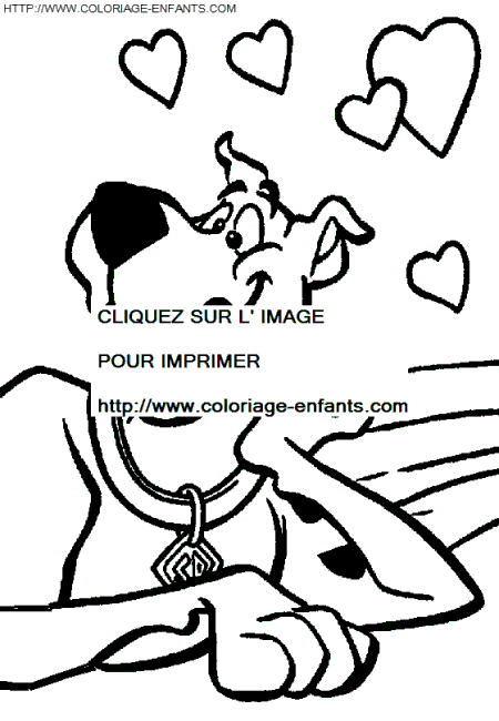 coloriage scoobydoo amoureux