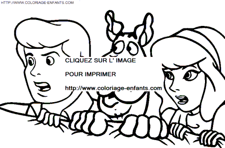 coloriage scoobydoo fred daphne caches