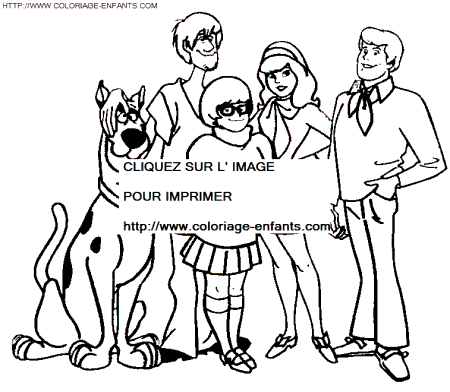 coloriage scoobydoo portrait de tous les amis