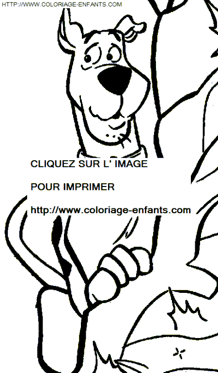 coloriage scoobydoo se cache