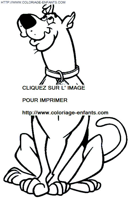 coloriage scoobydoo tout content