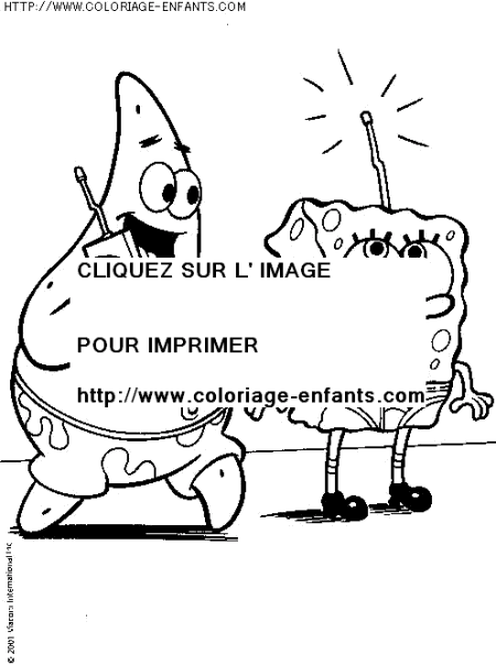 coloriage serie tv bob eponge et ses amis