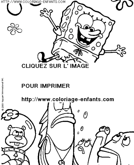 coloriage serie tv bob eponge et ses amis