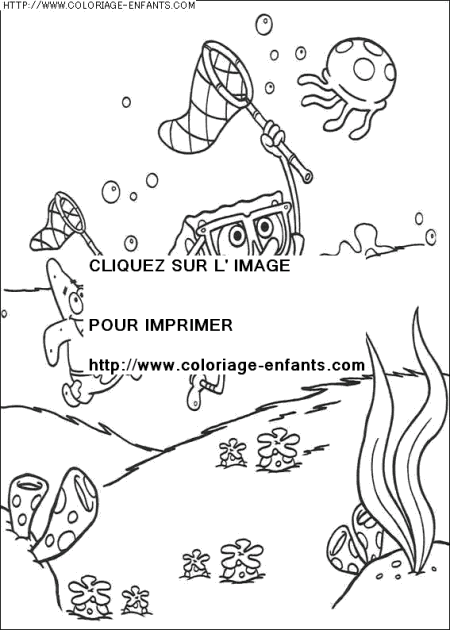 coloriage serie tv bob eponge et ses amis