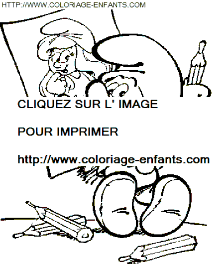 coloriage schtroumpfs