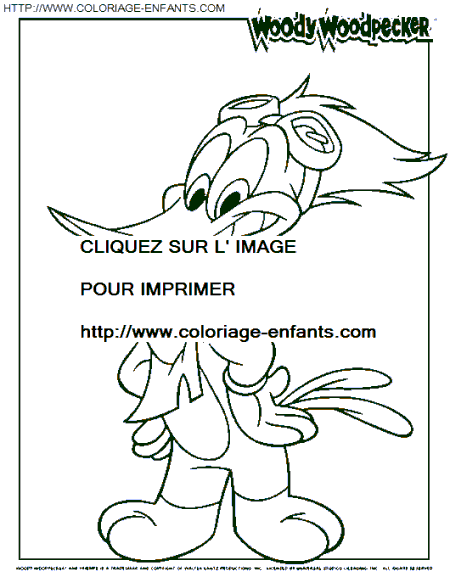 coloriage woody woodpecker