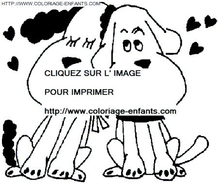 coloriage st valentin les petits chiens amoureux